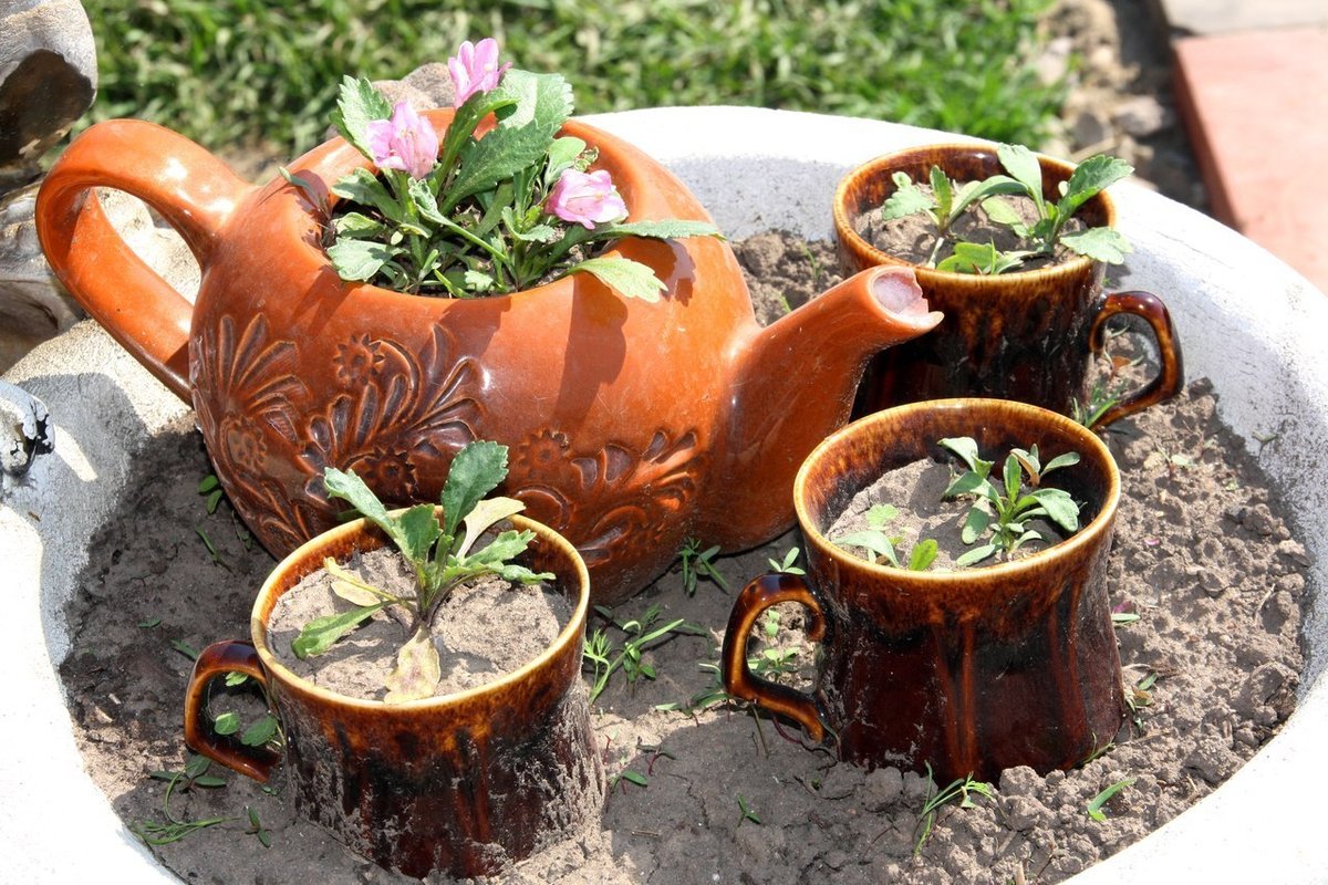 Broken Pots And Rusty Tools? Perfect! Here'S How To Create A Trendy Garden Border Without Spending A Penny